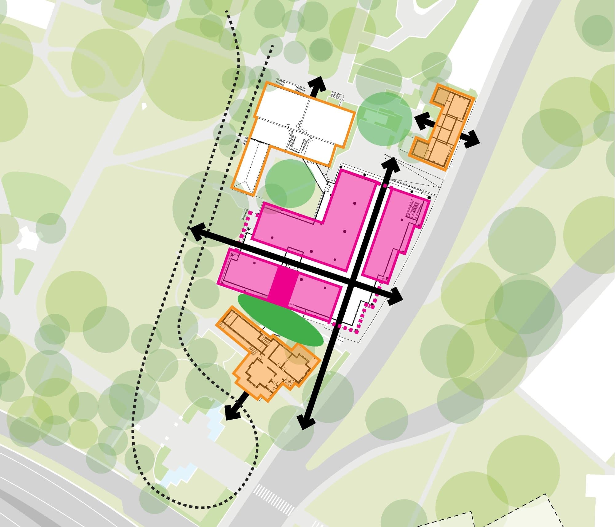 Robert Brown Building renewal, site plan within Royal Botanic Garden, Eastern Harbour City precinct